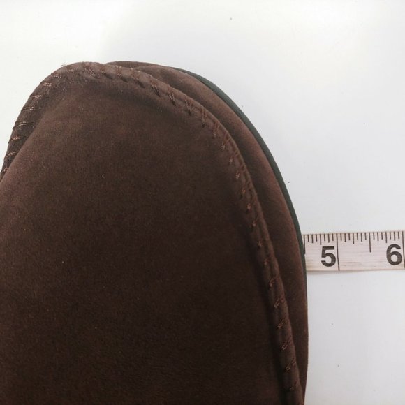 Muk Luks Mens Faux Suede Clogs Slippers Sherpa Lined Moc Toe Brown Large 12-13 - Picture 7 of 10